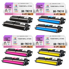 8 Pack Compatible Toner Cartridges for Brother TN-210 TN210BK TN210C TN210M TN210Y HL-3040