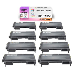 Brother TN-350 TN350 8 Pack High Yield Compatible Toner Cartridges