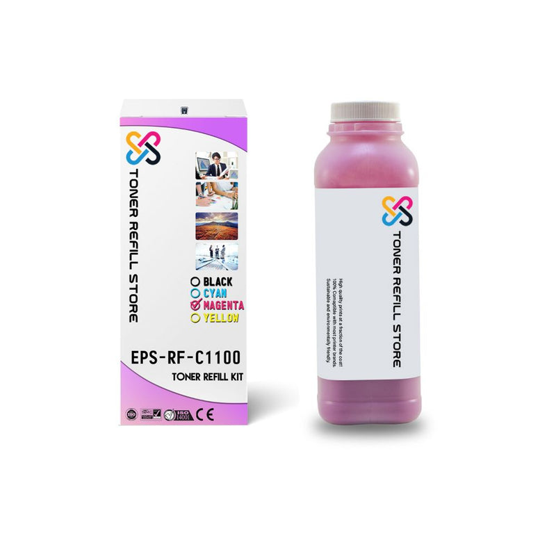 Epson C1100 High Yield Magenta Toner Refill Kit With 1 Chip