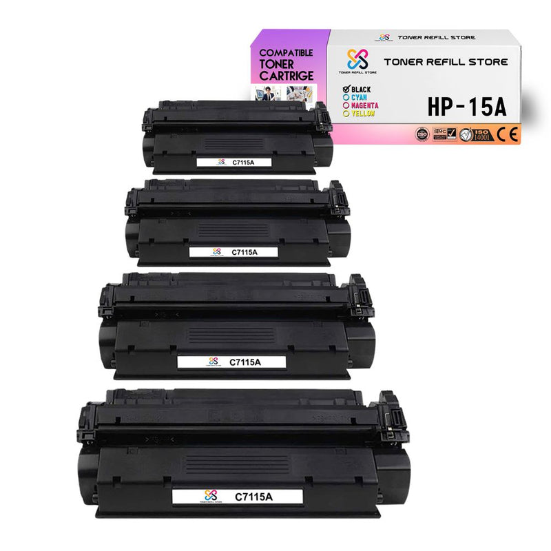 Compatible HP C7115A 15A 4 Pack Toner Cartridges for LaserJet 3300 1200 1220 3310