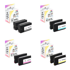 Toner Refill Store Compatible HP 950XL & 951XL 8-Set High Yield Ink Cartridges for Hewlett Packard: 2 Black & 2 each of Cyan - Magenta - Yellow