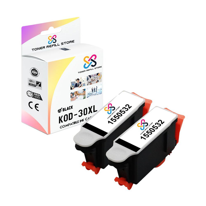 Compatible Kodak #30XL 1550532 2-Set Ink Cartridges: 2 Black