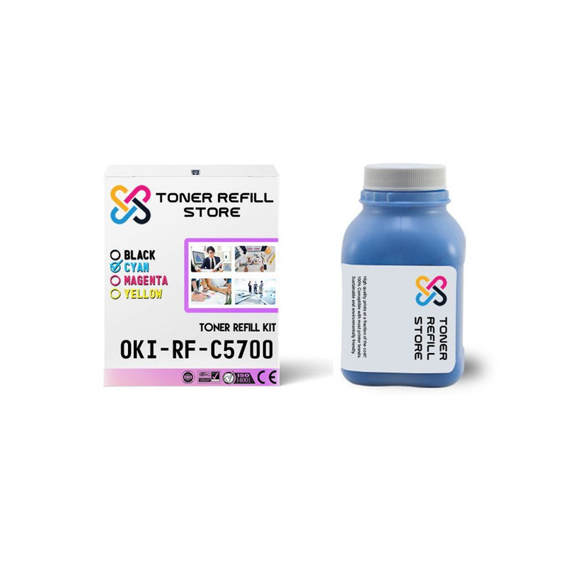 Okidata C5600 C5700 43381907 Cyan Toner Refill With Chip