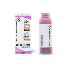 Magenta Toner Refill Kit With Reset Chip compatible with Samsung CLP-600 and CLP-650