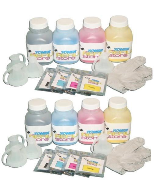 8 Pack High Yield Toner Refill Kit compatible with the Samsung CLP-320 CLP-325 CLX-3185 WITH CHIPS