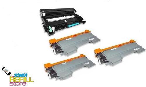 3 Pack Brother Compatible TN450 Toner Cartridges and 1 Compatible Brother DR420 Drum Unit
