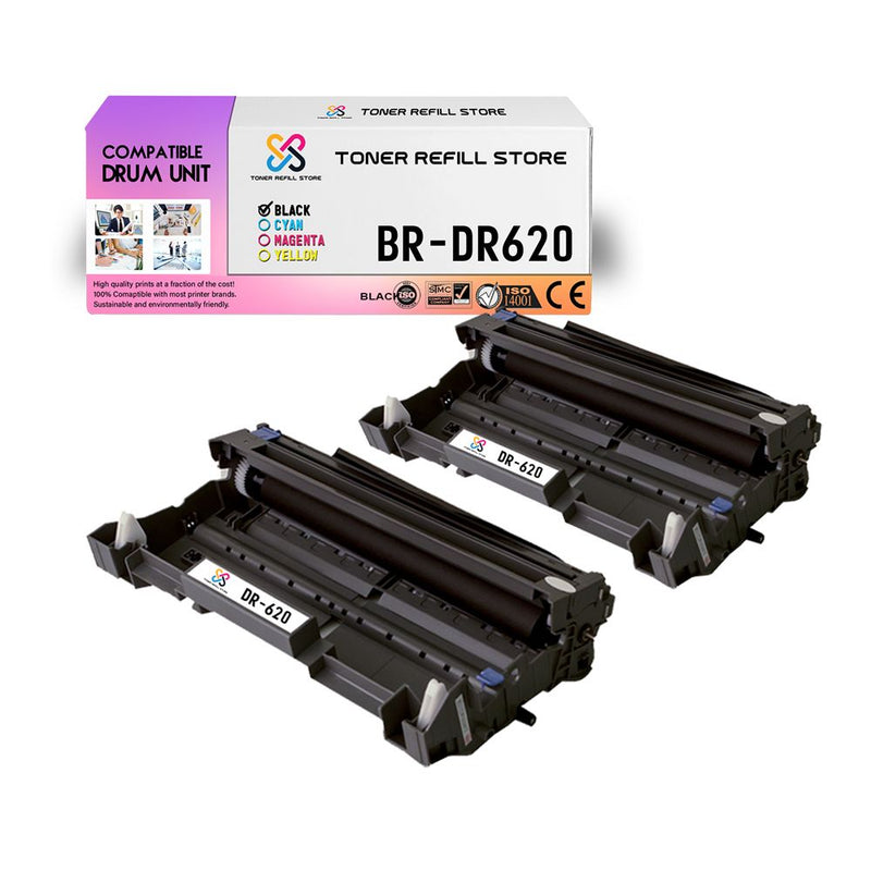 Brother DR-620 DR620 2 Pack Compatible Drum Units for the TN650 TN-650 Cartridge