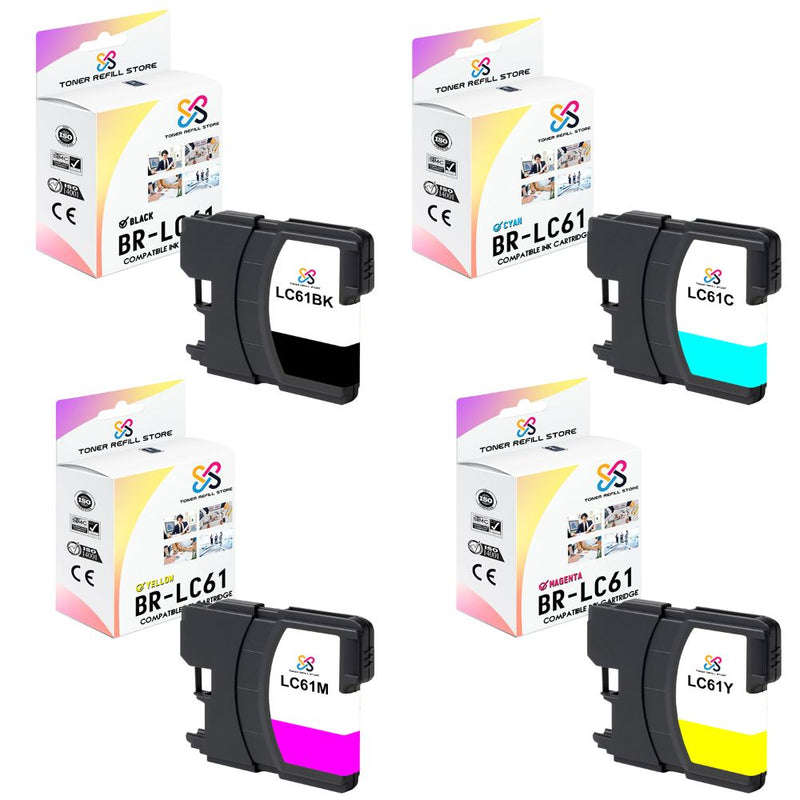 Brother LC61 LC-61 4 Pack Compatible Ink Cartridges
