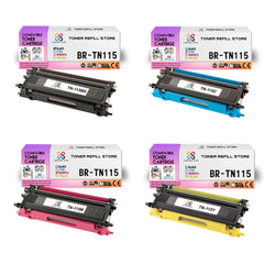 4 Pack Premium Compatible TN-115 Toner Cartridges for the Brother DCP-9040 HL-4040