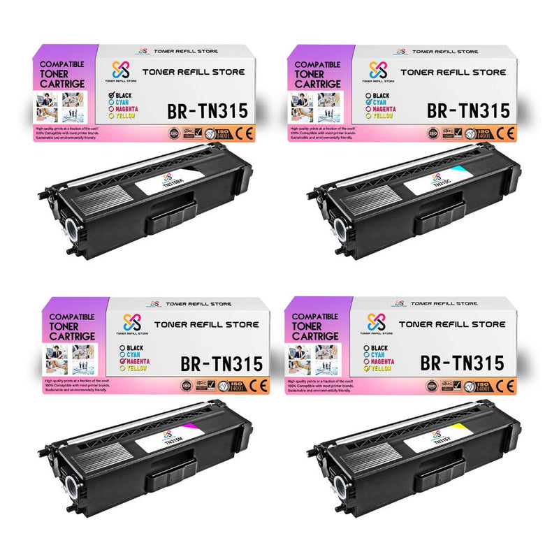4 Pack TN-315 TN315BK TN315C TN315Y TN315M Toner Cartridges for Brother HL-4570cdw Monthly Special