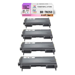 Brother TN-350 TN350 4 Pack High Yield Compatible Toner Cartridges
