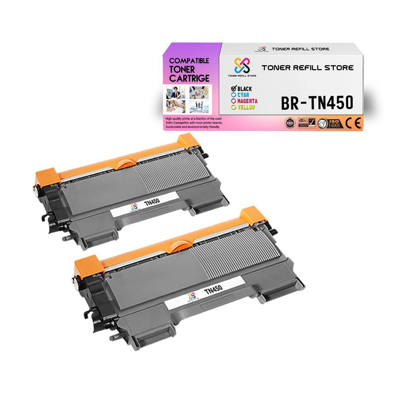 2 Pack Premium Compatible Toner Cartridges for the Brother TN450 TN-450 HL-2220 MFC-7860
