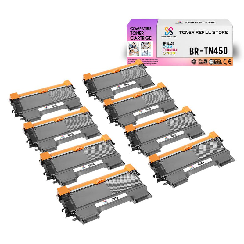 8 Pack Premium Compatible Toner Cartridges for the Brother TN450 TN-450 HL-2220 MFC-7860