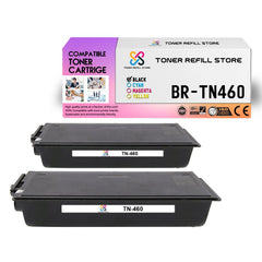 Compatible Brother TN-460 TN460 2 Pack High Yield Toner Cartridges