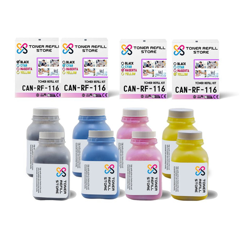 8 Pack High Yield Toner Refill Kit with chips for Canon 116 MF8030 MF8050