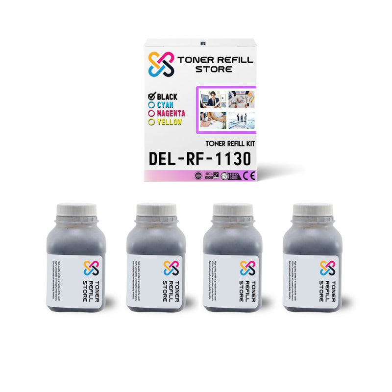 Dell 1130 1133 MFP 1135 MFP 4 Pack Black Toner Refill With Chip