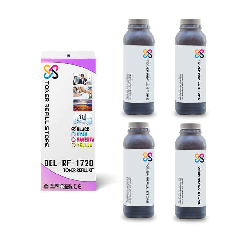 Dell 1720 High Yield Black Toner Refill Kit 4 Pack With Chips