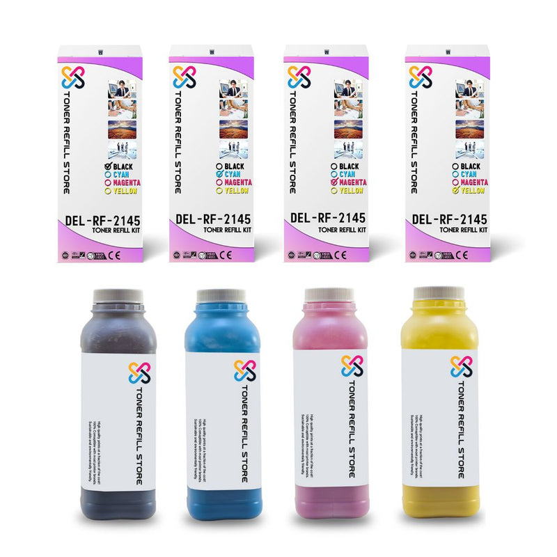 Dell 2145 2145c 2145cn High Yield 4 Pack Toner Refill With Chip