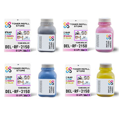 4 Pack High Yield Toner Refill Compatible with Dell 2150 2150cn 2155MFP with chips