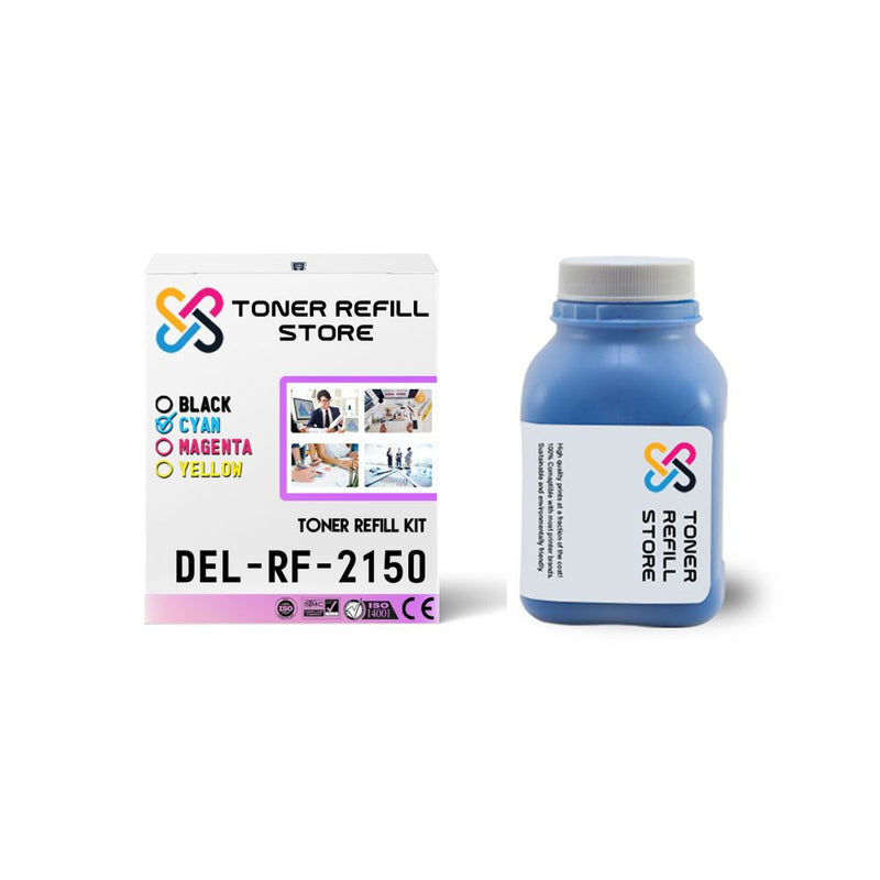 Cyan High Yield Toner Refill Compatible with Dell 2150 2150cn 2155MFP with chip