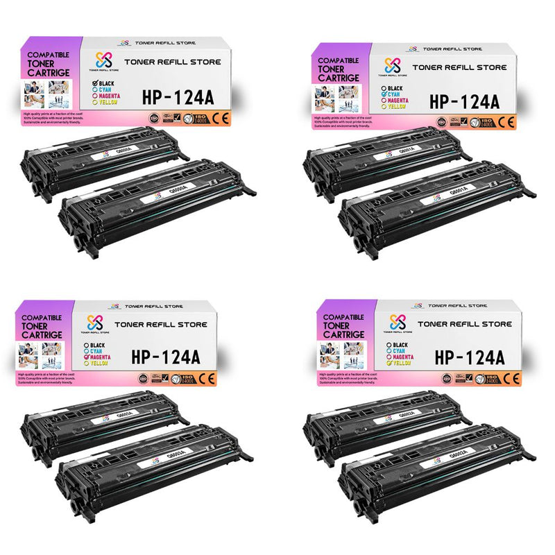 8 Pack HP Compatible CF210A CF211A CF212A CF213A (HP 131A) Toner Cartridges