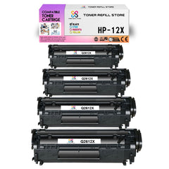 4-Pack Premium Compatible Q2612X High Yield Toner Cartridge for the HP 1010 1012