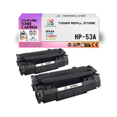 2 Pack Premium Compatible Q7553A Toner Cartridge for the HP LaserJet P2015 P2015dn