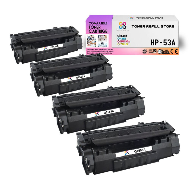 4 Pack Premium Compatible Q7553A Toner Cartridge for the HP LaserJet P2015 P2015x