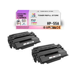 2 Pack Premium Compatible CE255A Toner Cartridge for the HP LaserJet P3015 P3015X