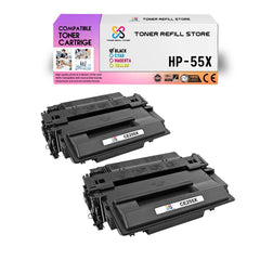 2 Pack Premium Compatible CE255X High Yield Toner Cartridges for the HP LaserJet P3011 P3015 P3015d