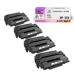 4 Pack Premium Compatible CE255X High Yield Toner Cartridges for the HP LaserJet P3011 P3015 P3015d