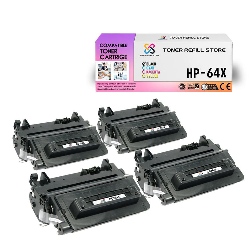 4 Pack CC364X Premium Compatible Toner Cartridges for the HP LaserJet P4015, P4515, P4015dn