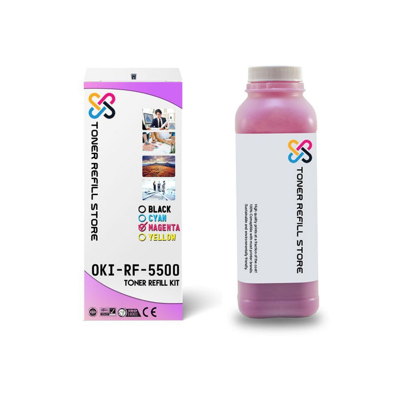 Okidata C5500 Glossy High Yield Magenta Toner Refill With Chip