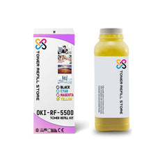 Okidata C5500 Glossy High Yield Yellow Toner Refill Kit With Chip