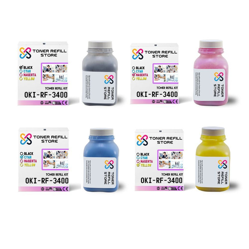 Okidata C3000 Matte Finish Toner Refill Kit 4 Pack