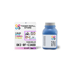 Okidata C3000 Matte Finish Cyan Toner Refill Kit