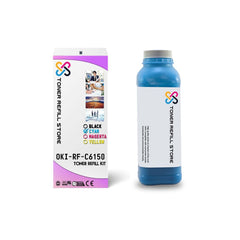 Okidata C6050 C6051 C6150 Cyan Toner Refill With Chip