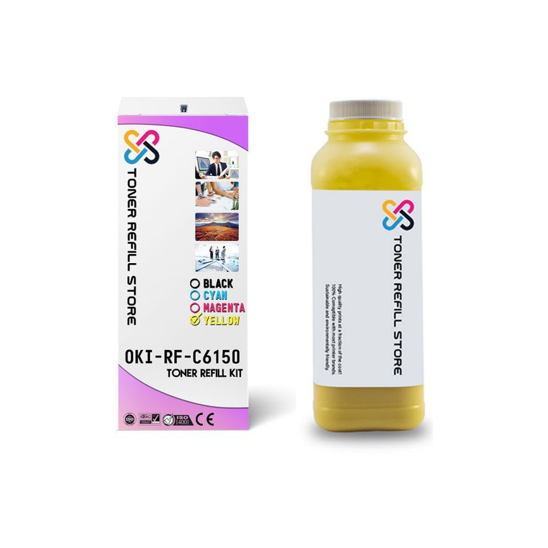 Okidata C6050 C6051 C6150 Yellow Toner Refill With Chip