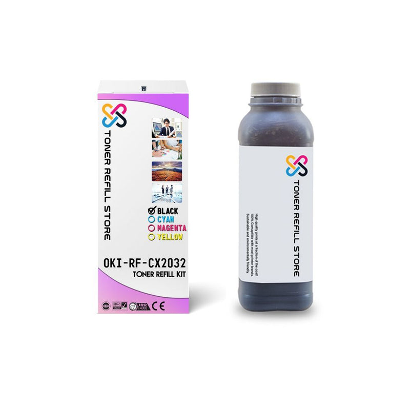 Okidata CX2032 CX2032mfp Black Toner Refill With Reset Chip