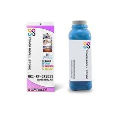 Okidata CX2032 CX2032mfp Cyan Toner Refill With Reset Chip