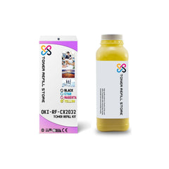 Okidata CX2032 CX2032mfp Yellow Toner Refill With Reset Chip