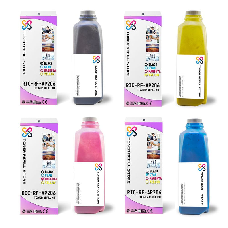 Ricoh Aficio AP-206 Type 206 4 Pack Toner Refill Kit