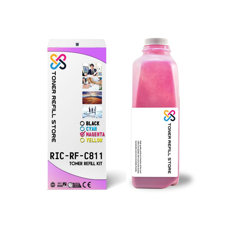 Ricoh Aficio SPC 811 SP C811 Magenta Toner Refill With Chips