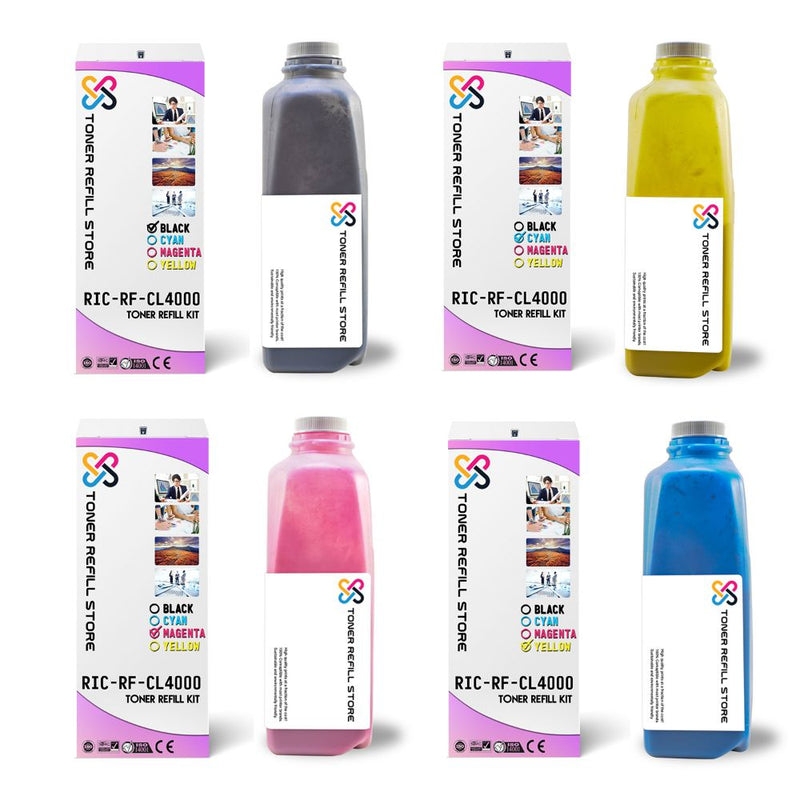 Ricoh CL4000 CL-4000 Type 145 4 Pack Toner Refill With Chips