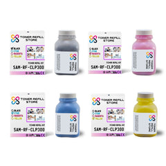 4 Pack Toner Refill Kit With Chip Compatilbe with Samsung CLP-300 Series Cartridges