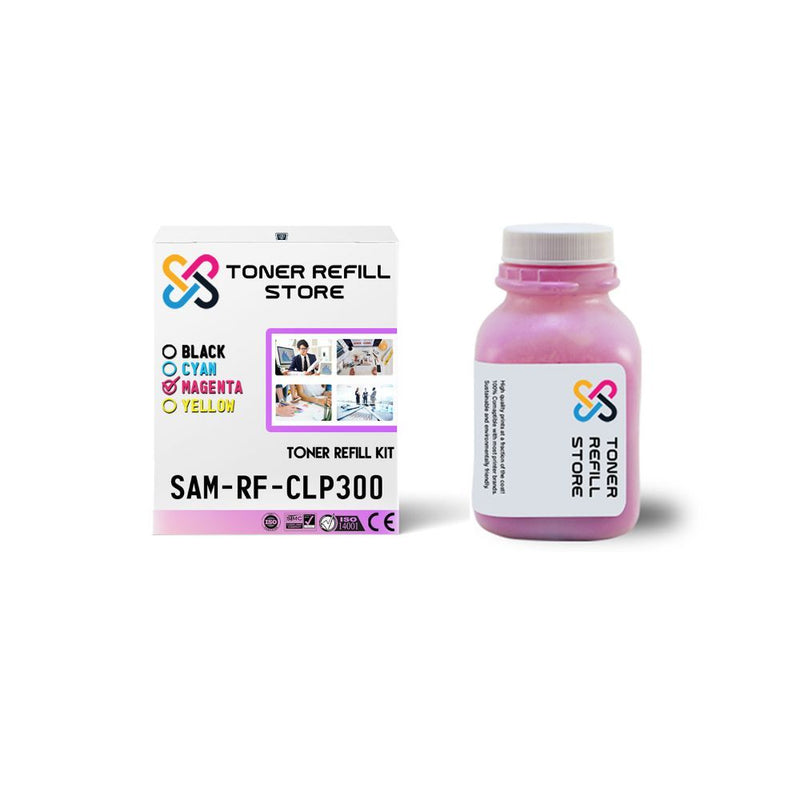 Magenta Toner Refill Kit With Chip Compatible with the Samsung CLP-300N