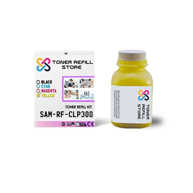 Yellow Toner Refill Kit With Chip Compatilble with the Samsung CLP-300N