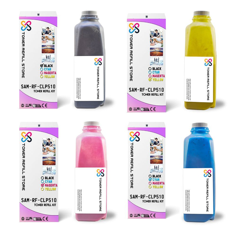 4 Pack Toner Refill Kit Compatible with the Samsung CLP-510 - CLP-560