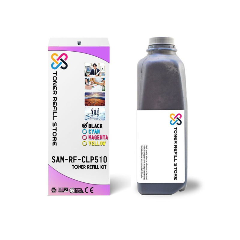 Black Toner Refill Kit With Reset Chip Compatible with the Samsung CLP-510