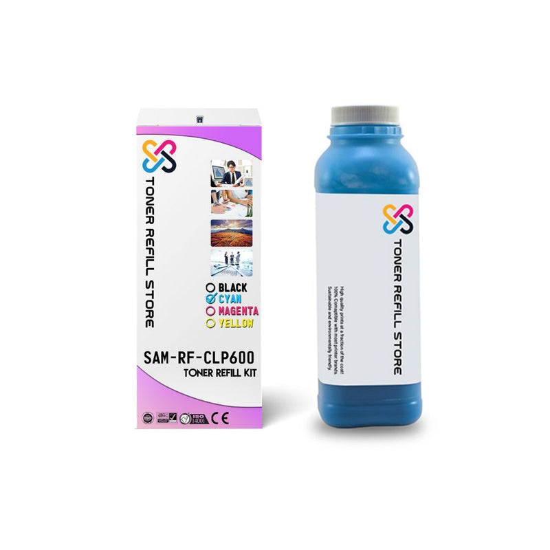 Cyan Toner Refill Kit With Chip compatible with the Samsung CLP-600 & CLP650